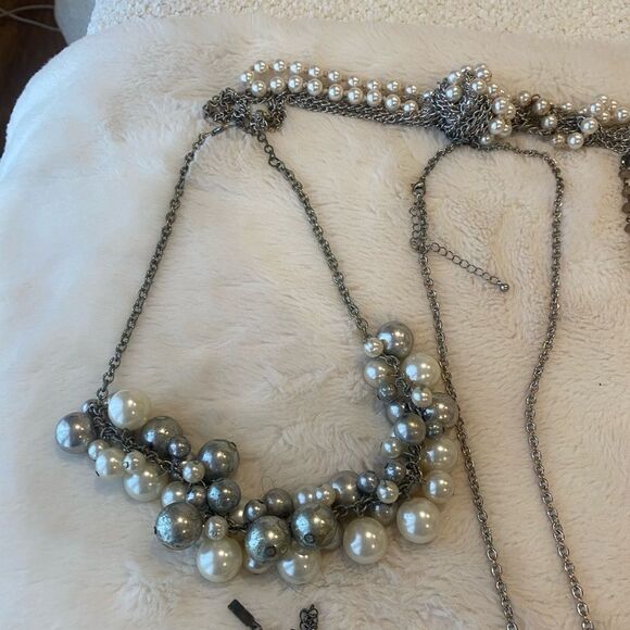 Silver and Gold Vintage Necklaces Collection with Charms and Beaded Elements - Picture 2 of 7